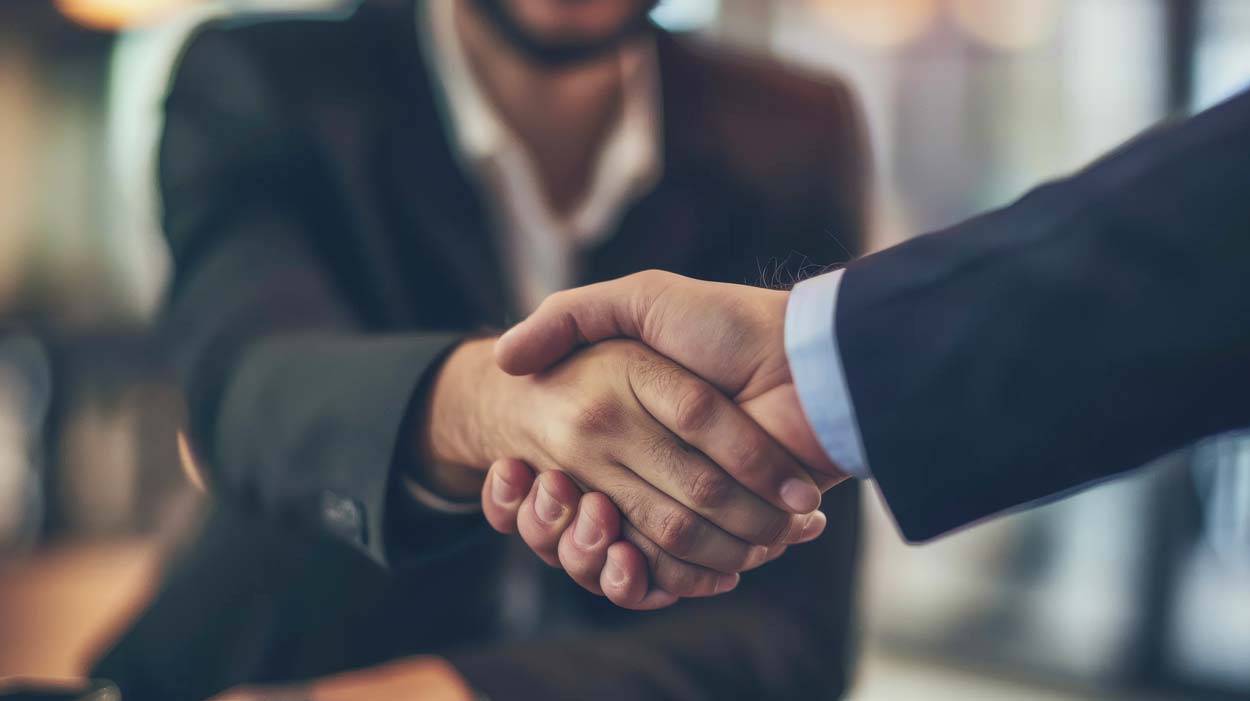shaking hands on job offer
